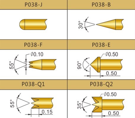 PA038測試探針頭型,華榮華探針廠家 PA038測試探針頭型,華榮華探針廠家